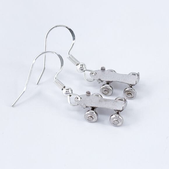 Vintage JMF Sterling Silver 925 Roller Skate Dangle Earrings - Picture 6 of 10
